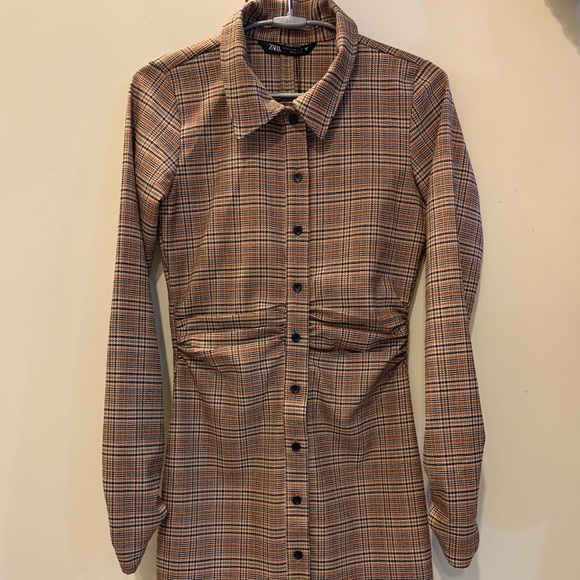 Zara Checkered Shirt Dress - Picture 6 of 9